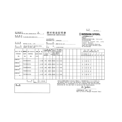 General Purpose Galvalume Sheet for Support Bracket Applications